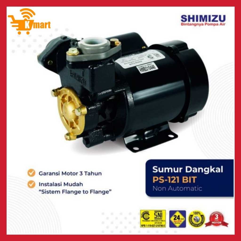 SHIMIZU PS-121 BIT/PS-121 BIT POMPA AIR Sumur Dangkal Non Otomatis