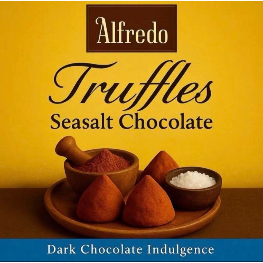 Alfredo Truffles Seasalt Chocolate Dark Chocolate Malaysia Alfredo Coklat Oleh2 Oleh-Oleh