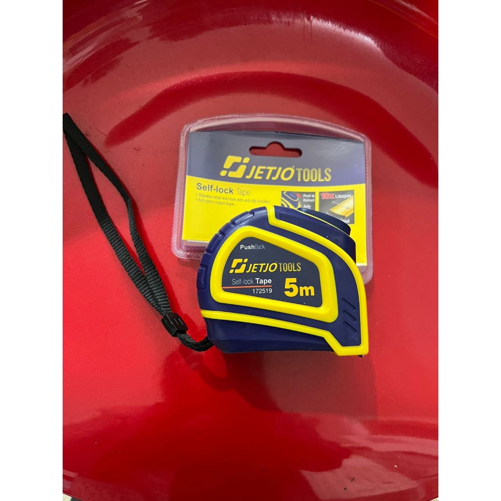 JETJO 172519 Meteran Measuring Tape 5M x 19MM Self-lock Tape PushBack