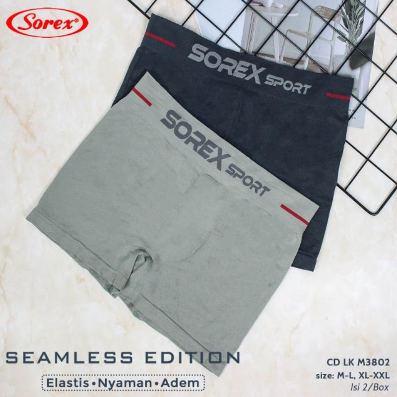 SOREX Man CD Pria Dewasa Spandex Nylon Segiempat Halus Lembut Adem M3802