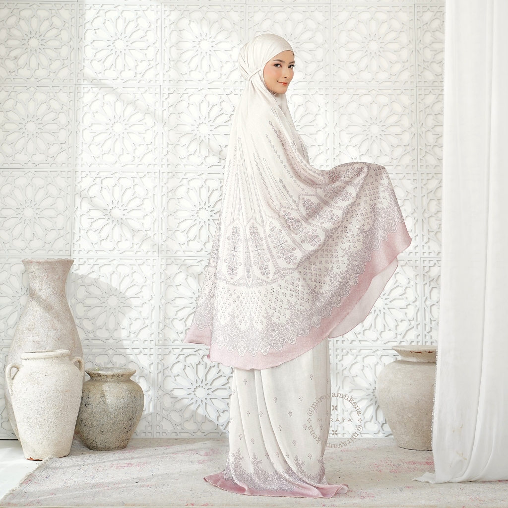 Mukena Travel Printing Miraya Frilly Lily