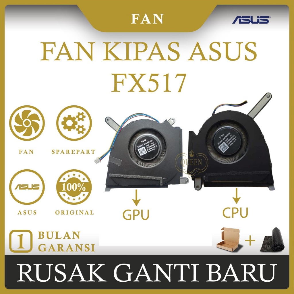 FAN KIPAS LAPTOP ASUS TUF Dash F15 FX517 FX517ZR (GPU) & (CPU)