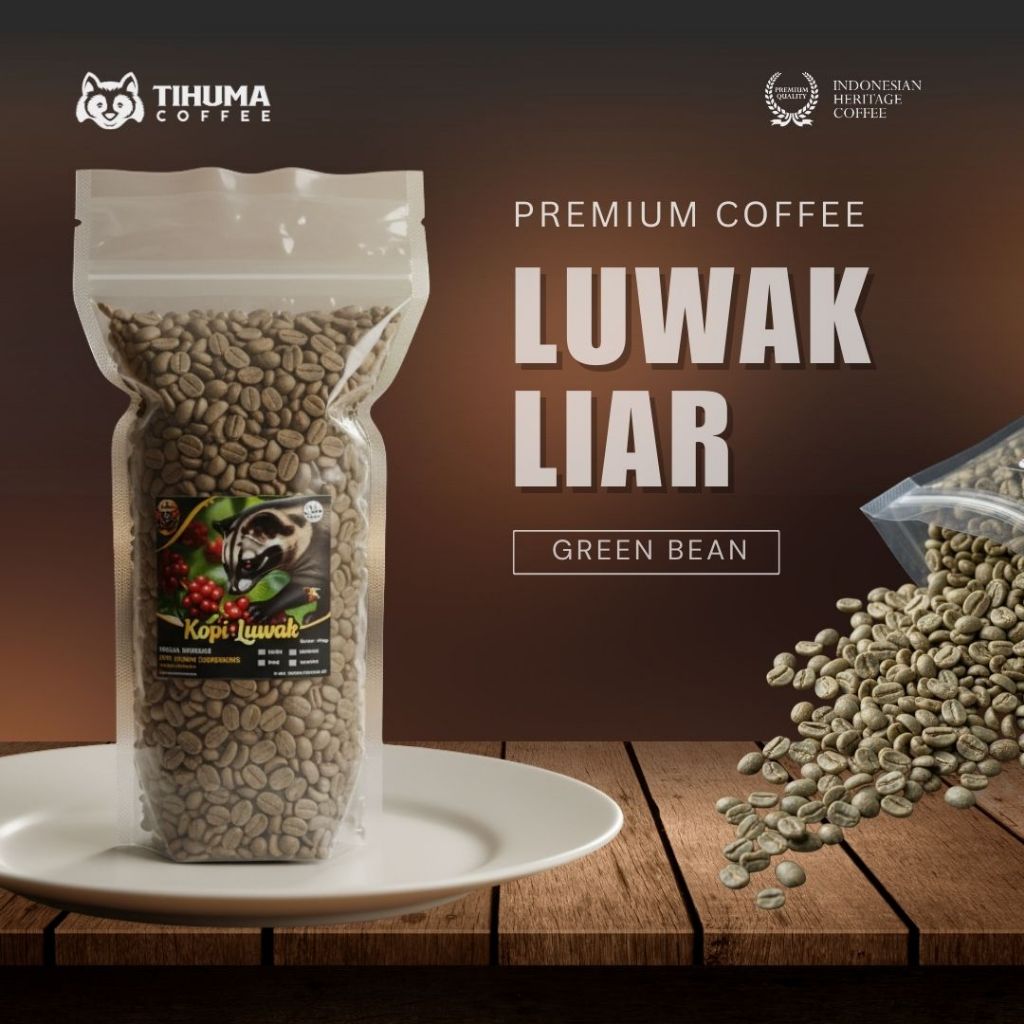 Kopi Luwak Liar Green Bean Arabica Gayo Aceh | Biji Kopi Mentah Premium