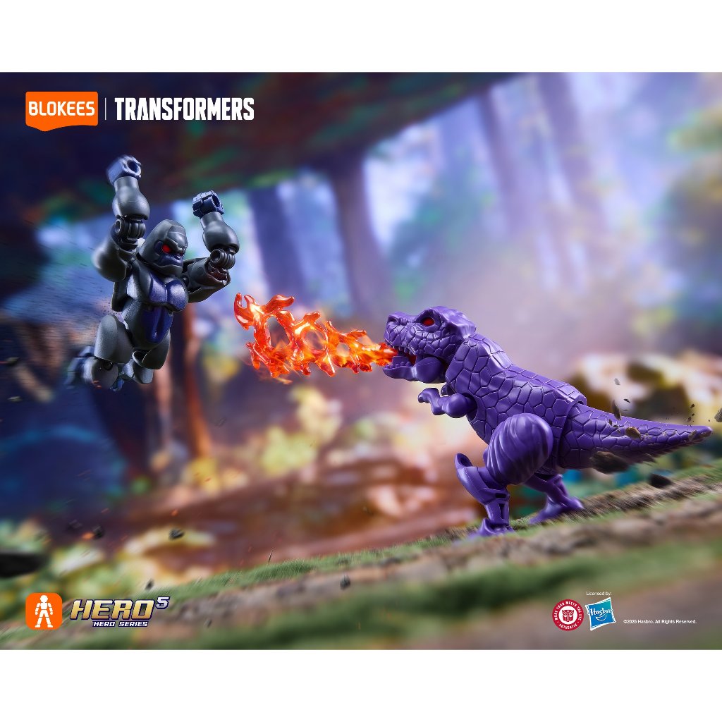 BUNDLING OPTIMUS PRIMAL GORILLA & BW MEGATRON T.REX-BLOKEES TRANSFORMERS DEFENDER VERSION 06