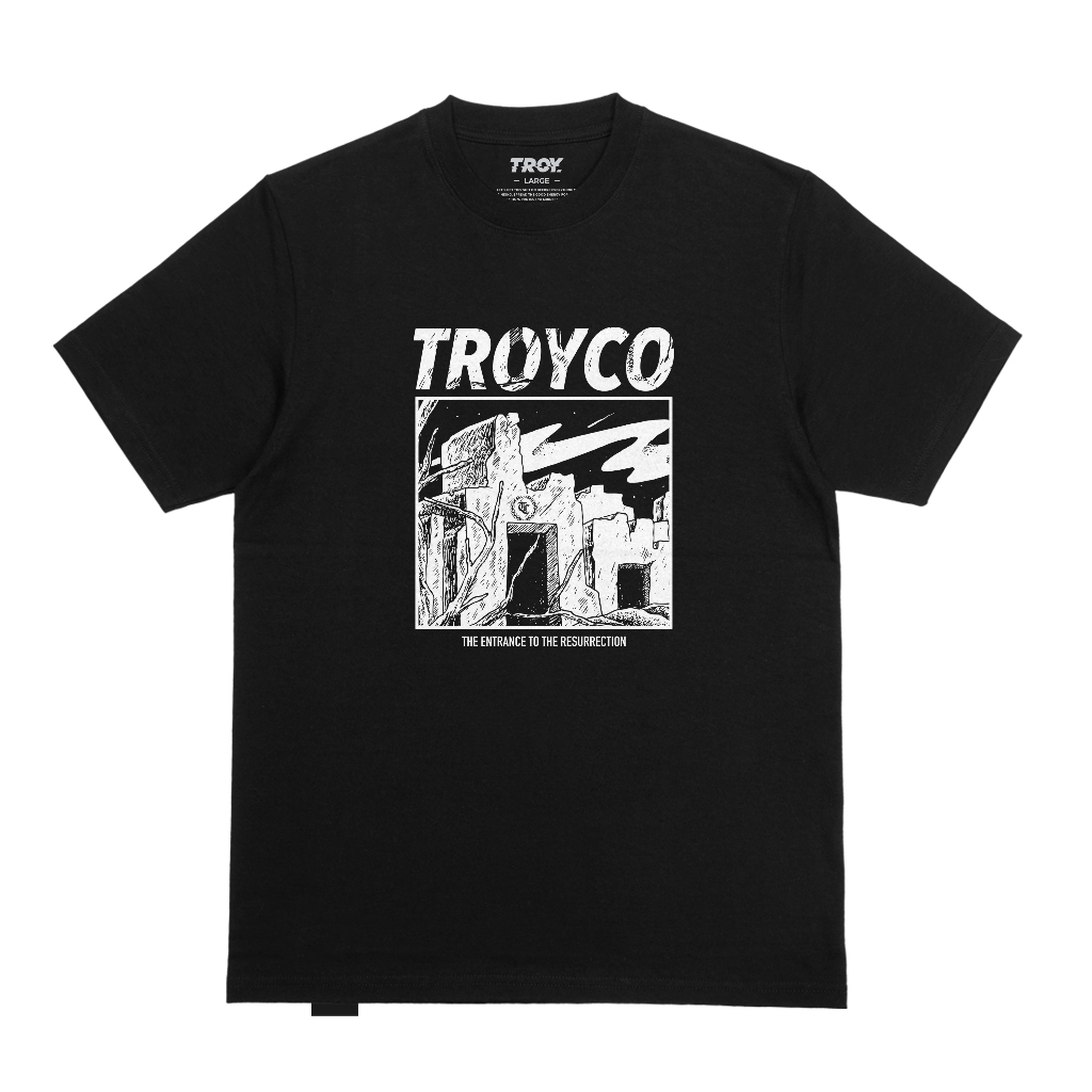 Troy Company Tshirt Black Entrance - Kaos Lengan Pendek Kaos Hitam MTD 3527