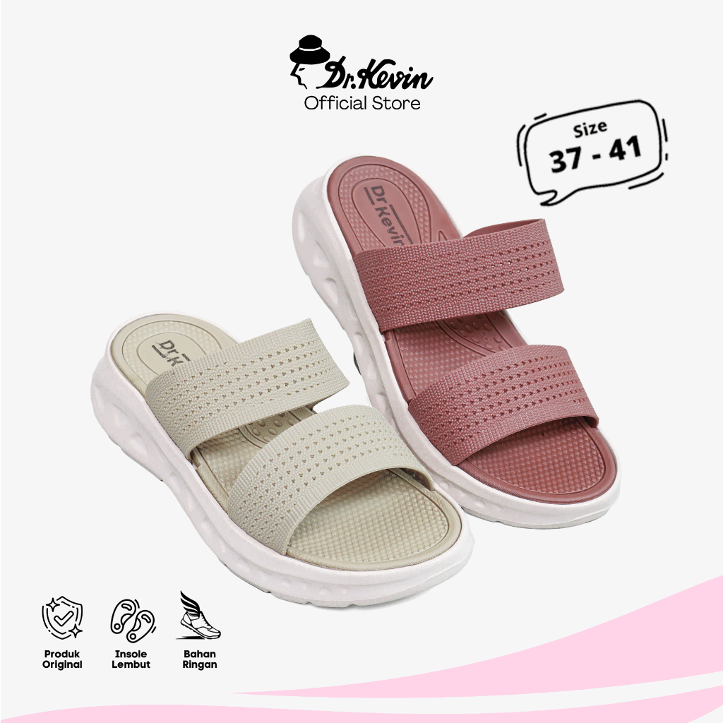 Dr. Kevin Sandal Selop Wanita Hak Rata Flat Sandal 571-145