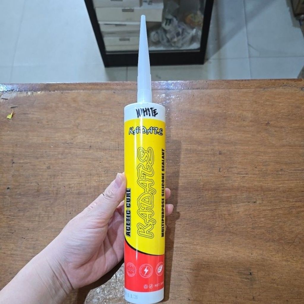 lem kaca putih/white lem super silicone KADATE/lem silikon tembak putih 300ml