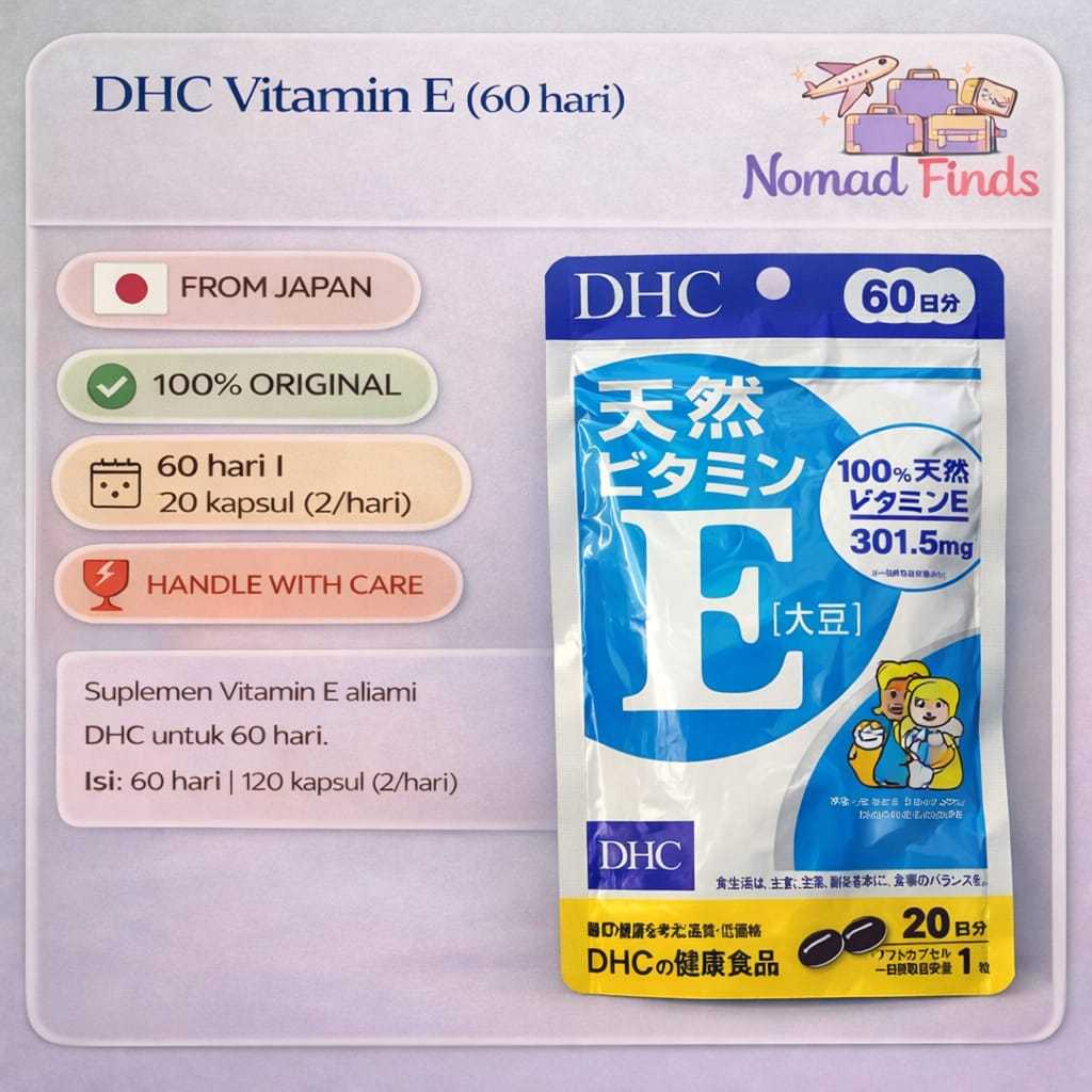 DHC Vitamin E 60 Days 100% Original Jepang
