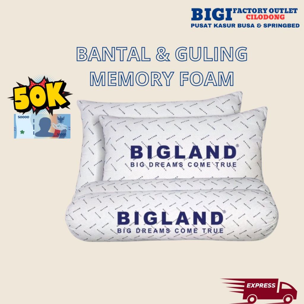 Bigland | Bantal/Guling Memory Foam 100% Original by BIGLAND