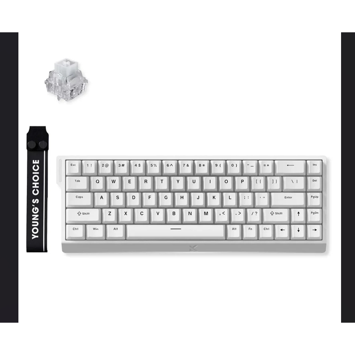 MCHOSE Ace68 White E-sport Magnetic Switch Ice Blue Keyboard - MC-Ace68-15