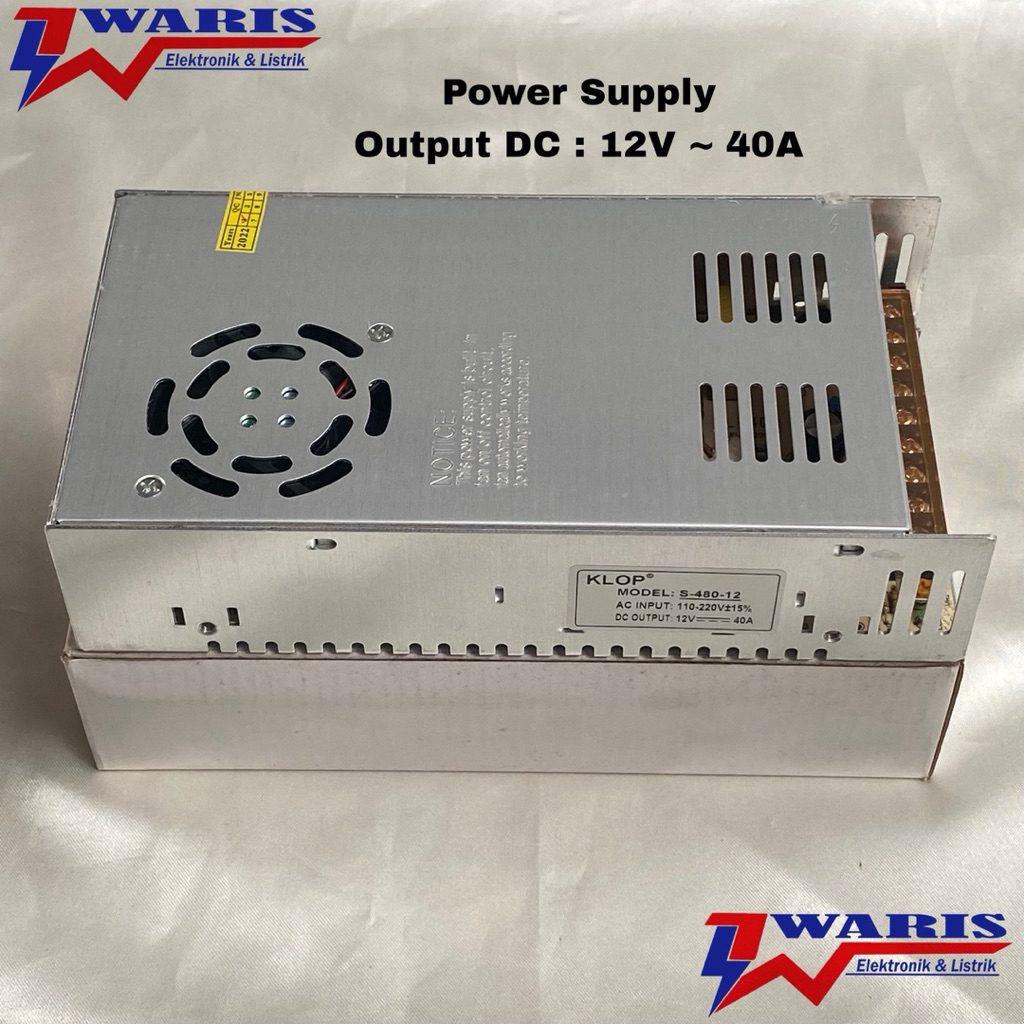 Power Supply Power Switching DC 12V 40A Full Murni KLOP