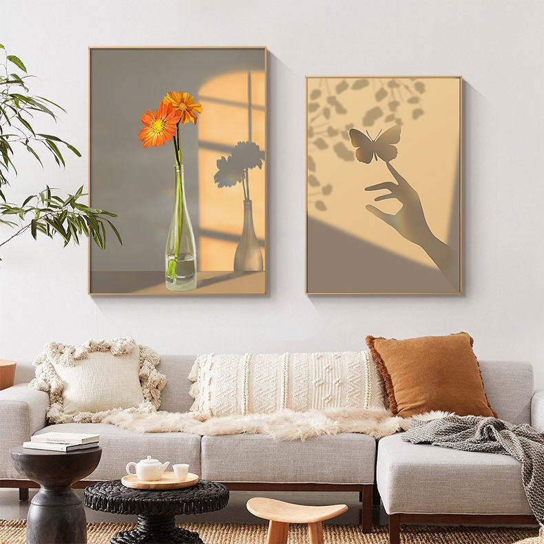 Kamar Aesthetic Lukisan Hiasan Dinding Lukisan Dekoratif Tanaman Sederhana, Lukisan Daun Untuk Ruang