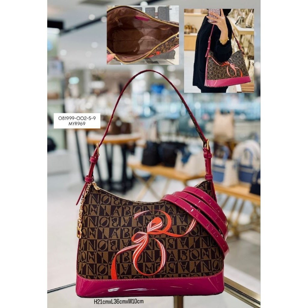 bag new arrival 2 strap pink Bonia original