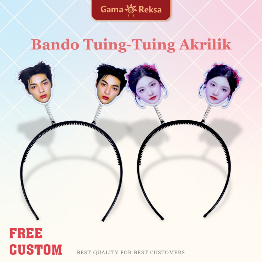 Bando Tuing-Tuing Akrilik Custom Wajah BANDO konser kpop Custom Bebas