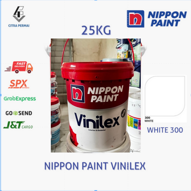 NIPPON PAINT CAT TEMBOK VINILEX WHITE 300 25KG / CAT TEMBOK NIPPON PAINT / CAT TEMBOK PUTIH / CAT TE