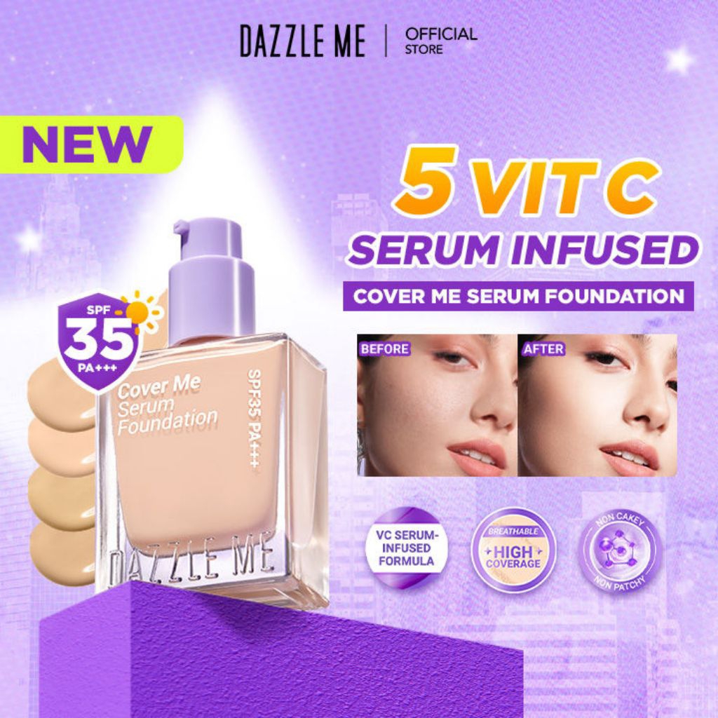 DAZZLE ME Cover Me Serum Foundation (High Coverage & Skin-Loving) Dazzle Me Foundation