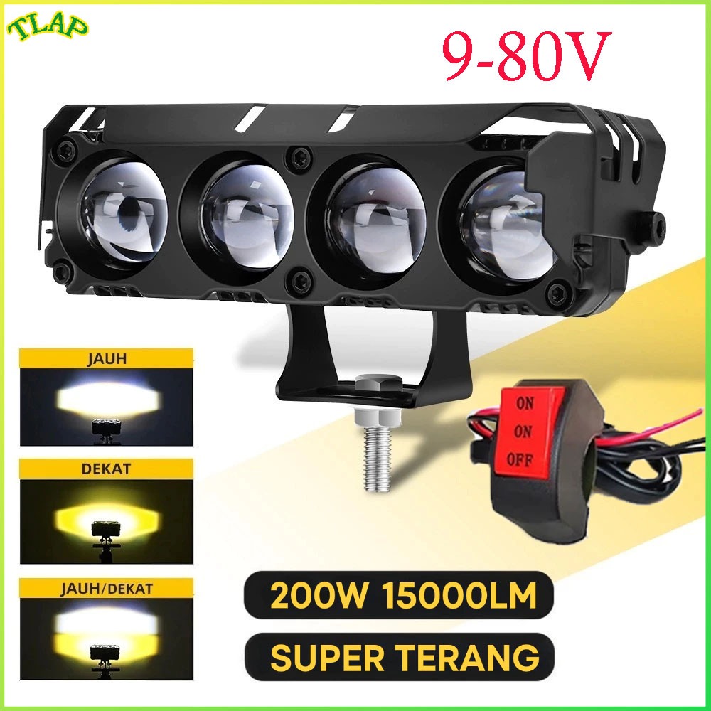 4Mata 2 Warna Lampu Depan Sepeda Motor/Lampu Sorot Tembak Mobil Lampu Led/ Lampu Sorot Suku Cadang M