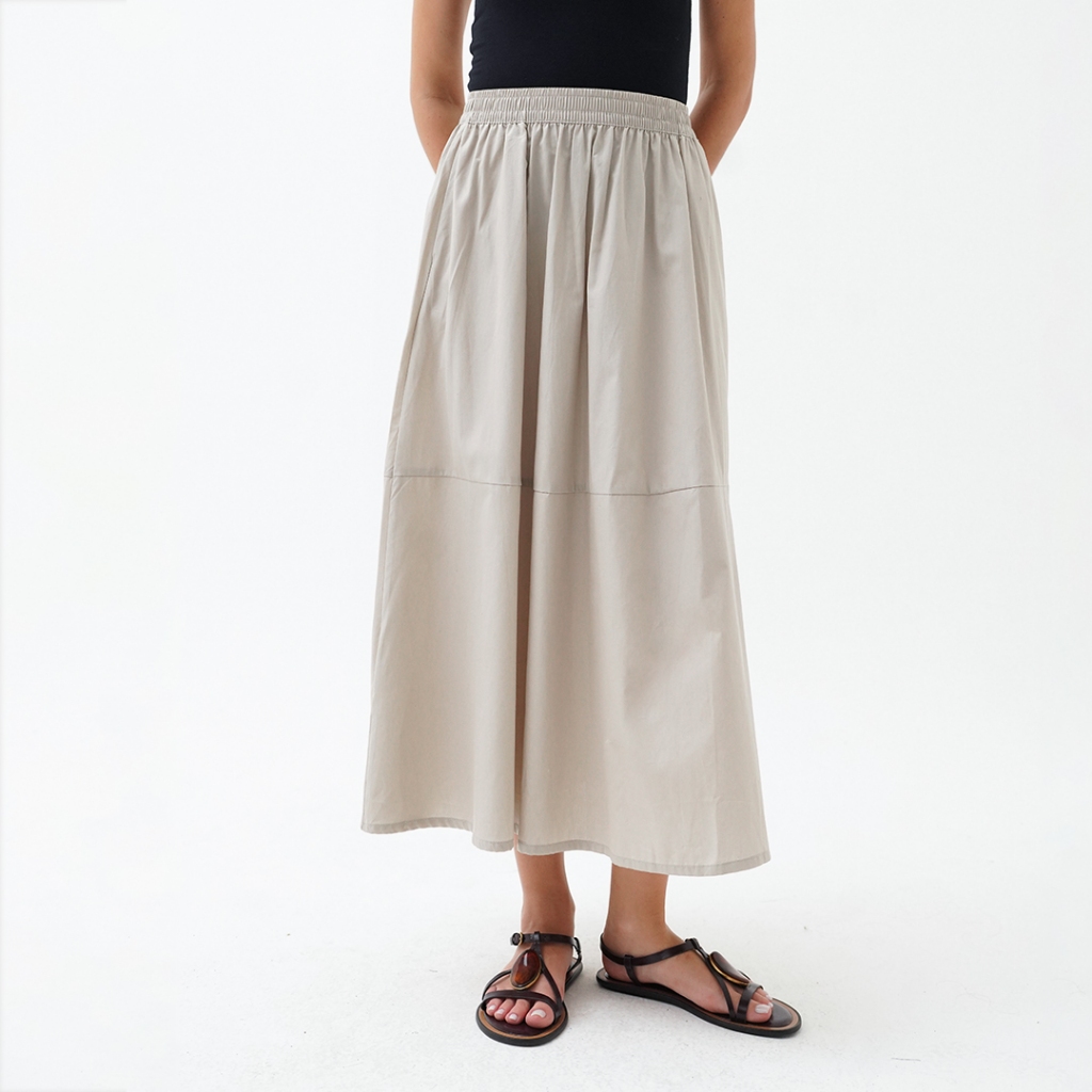 Mississippi A-Line Cotton Skirt Bawahan Wanita Rok LIN000721M Taupe