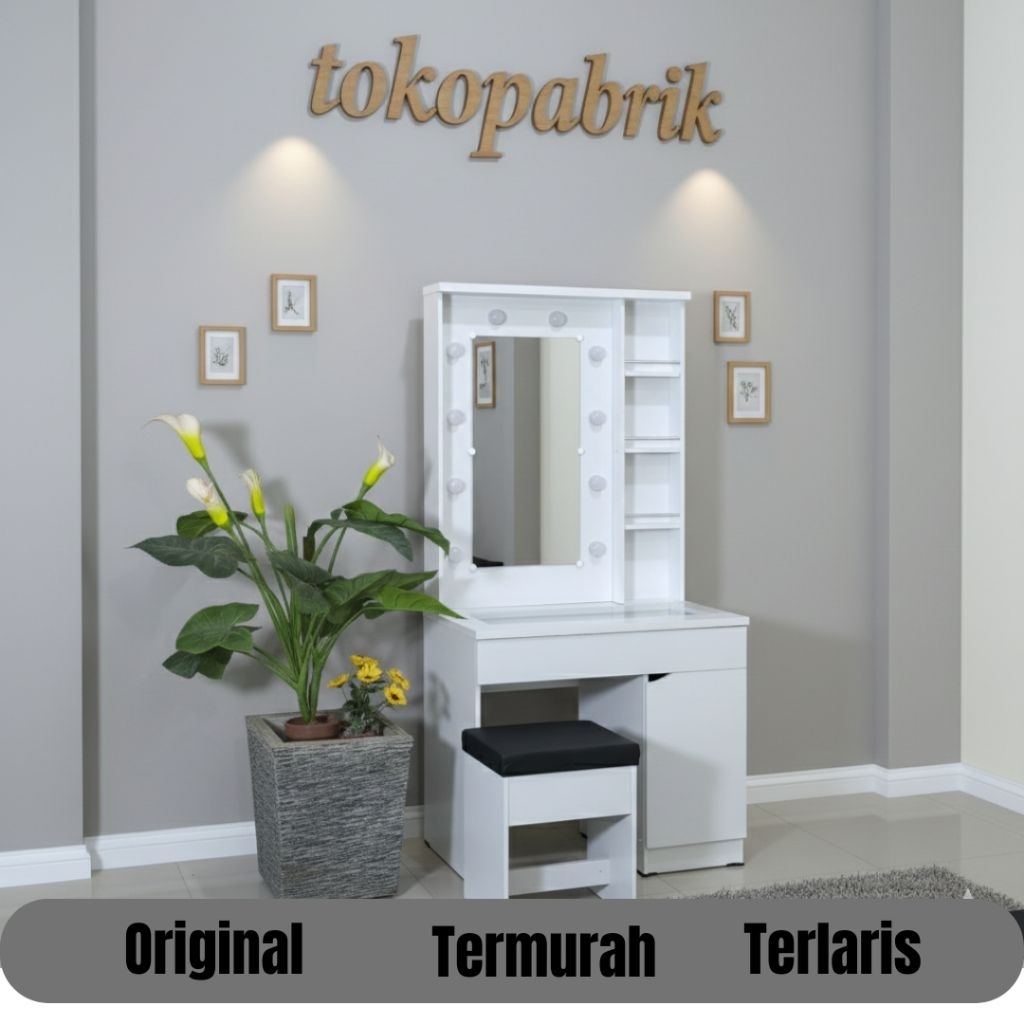 Meja Rias Lampu - Meja Rias Kotak Modern Termurah Terlaris Bandung Cirebon Tegal Pekalongan Bandung 
