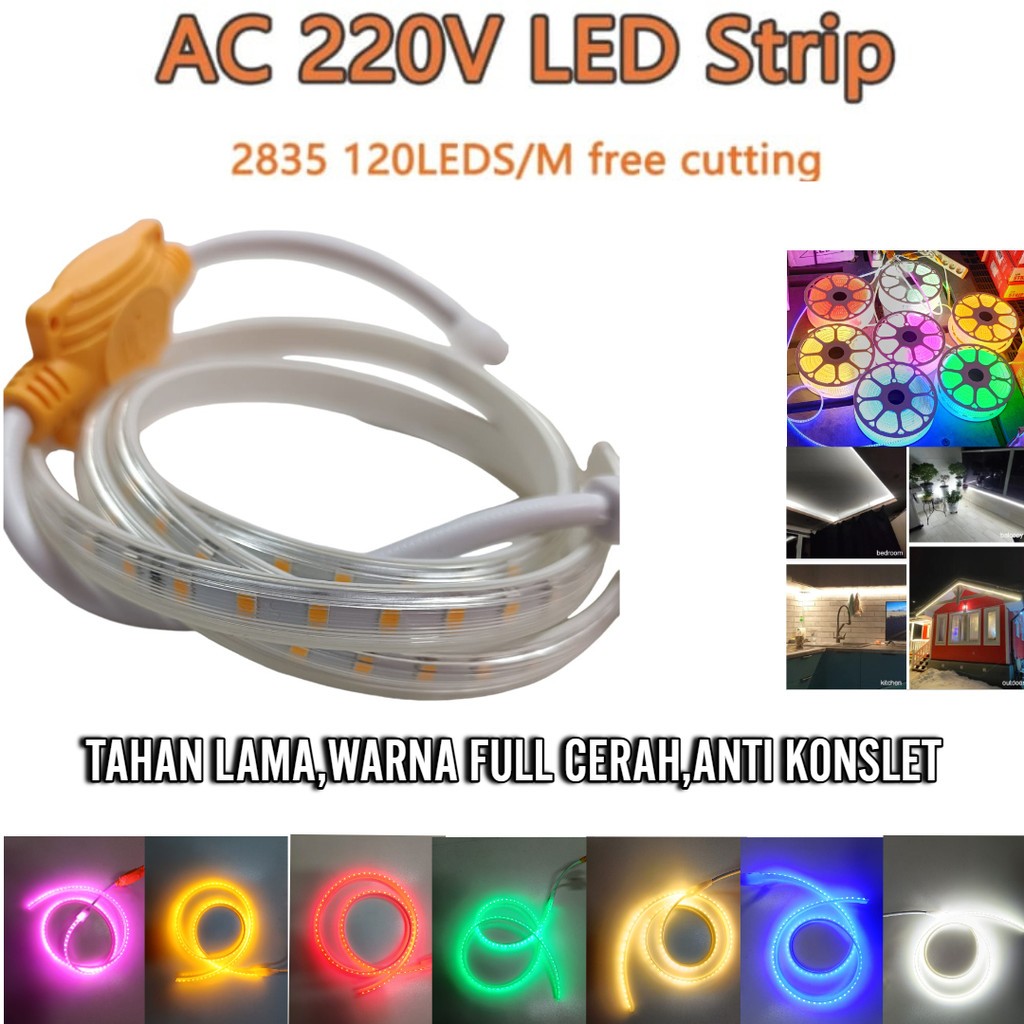 COD & READY STOK LAMPU LED STRIP 2835 120LED SMD PER METER / LED STRIP 2835 6,8MM METERAN