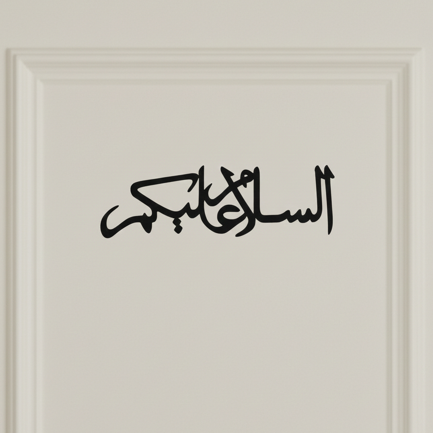 (PROMO HARI INI) Kaligrafi Assalamualaikum Akrilik Custom - Penanda Assalamualaikum Doa Setiap Masuk