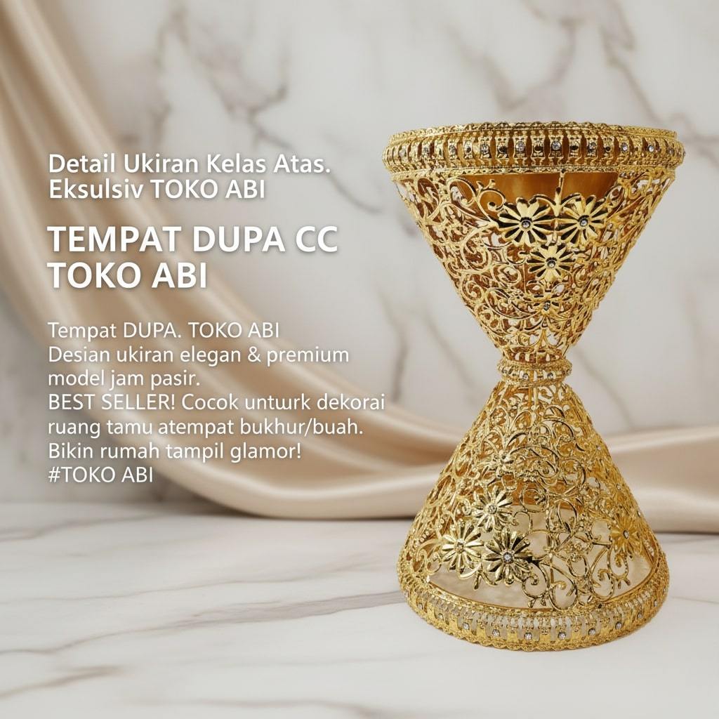 Mabkhara Emas Premium - Tempat Dupa Arab Ukir Klasik Gold Mewah Tempat Dupa Arab Klasik Gold - Akses