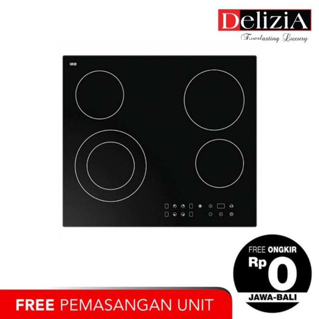 DELIZIA Kompor Tanam Vitro Ceramic 60 Cm DHP64A7VC-I4, 4 Tungku Ex Display SS
