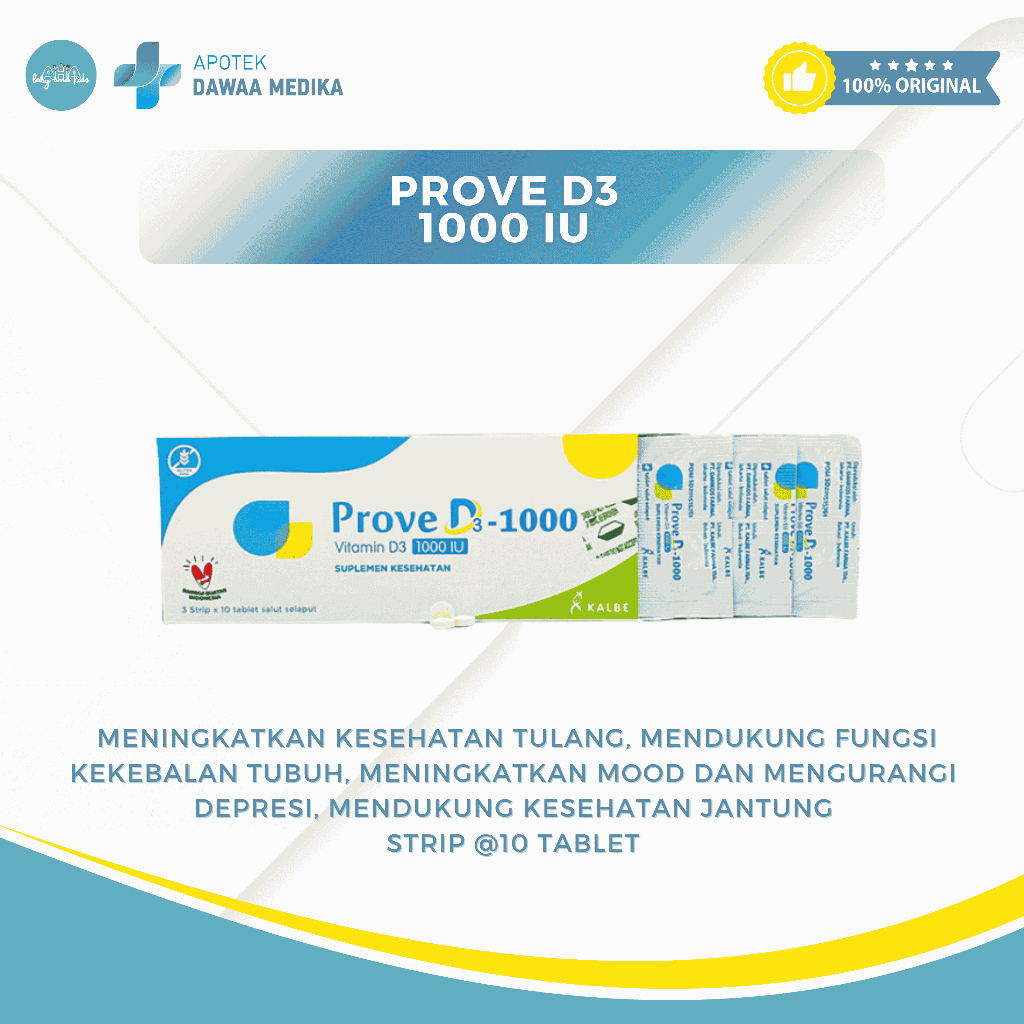 PROVE D3 Vitamin D3 1000 IU / Prove D3 5000 IU Memenuhi Kebutuhan Vitamin D Strip 10 Tablet