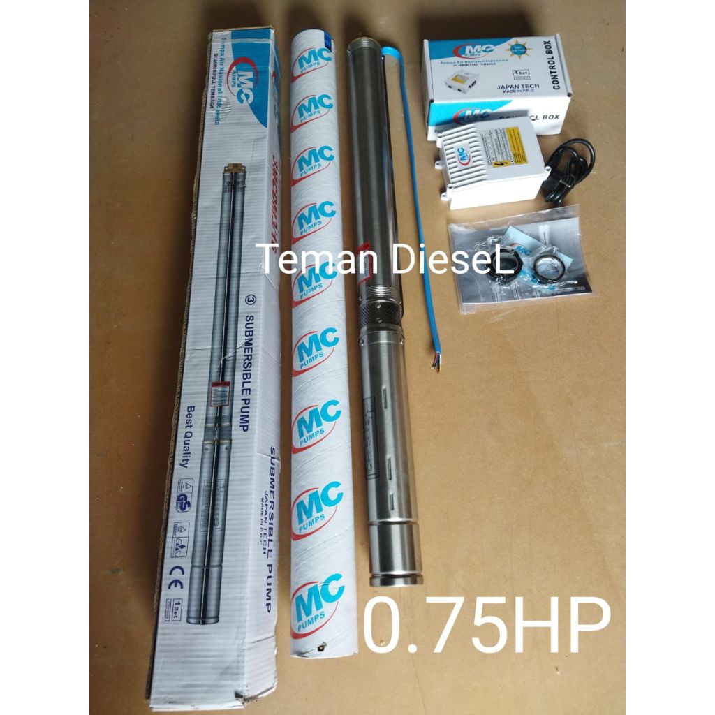 Pompa Submersible 3" Nasional MCpump 0.75HP Pompa Sibel 3/4PK Kabel 1m