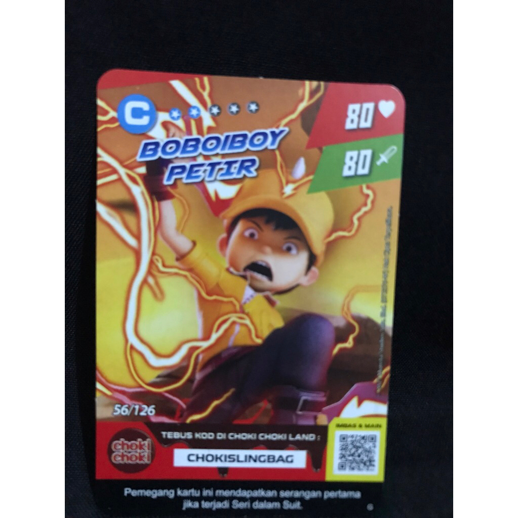 Kartu Boboiboy BOBOIBOY PETIR 56/126 Kartu Boboiboy Choki-Choki