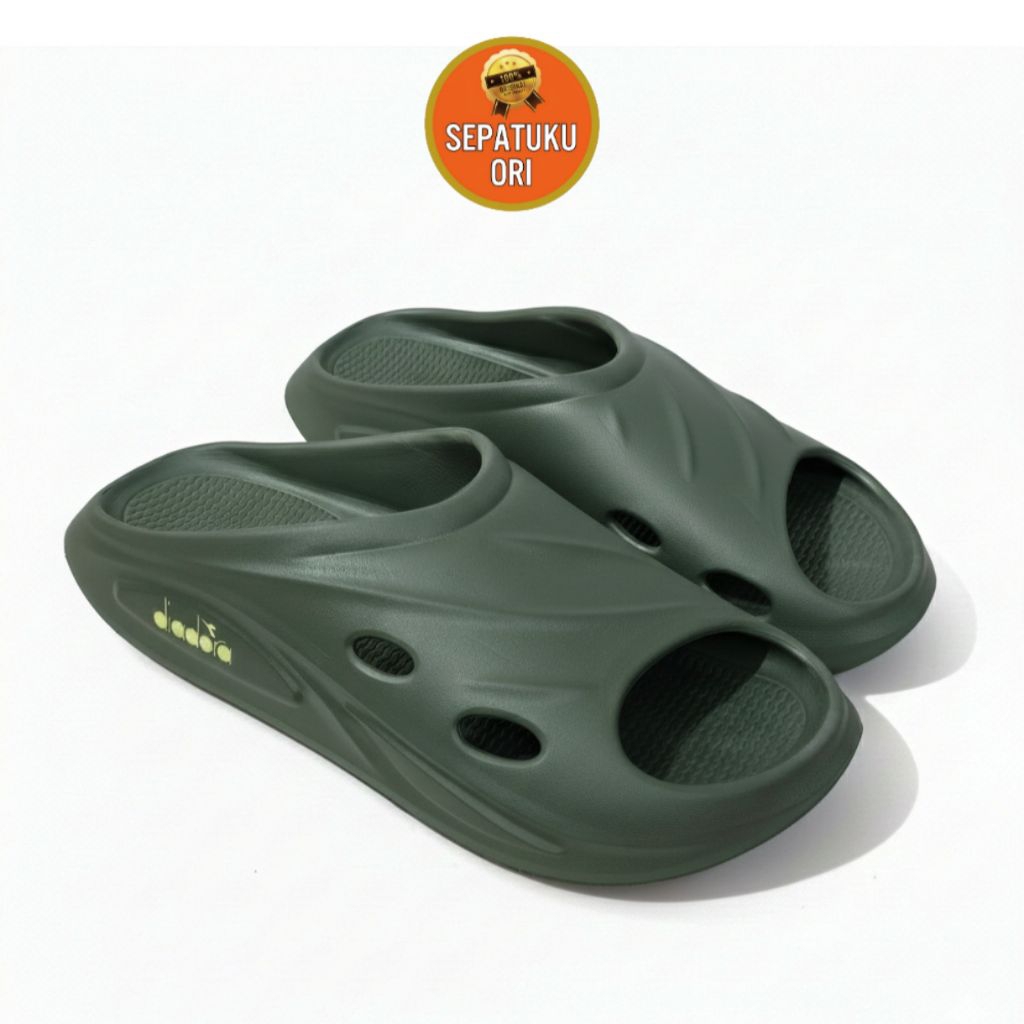 SANDAL PRIA DIADORA NEPTUNUS MENS SLIDE GREEN ARMY NEW ORI