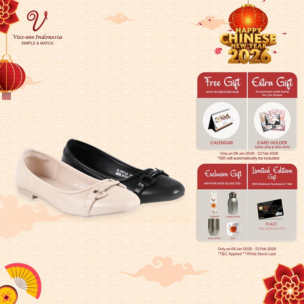 Vizzano Shoes Sepatu Flatshoes Wanita Design Leora
