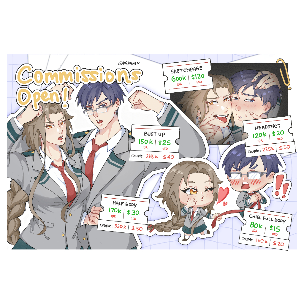 ART COMMISSION OPEN digital anime style commission digital jasa gambar anime