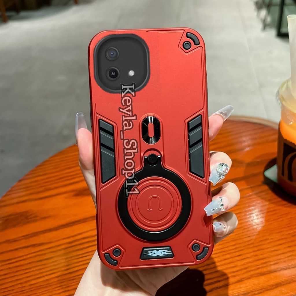 Case Bracket For OPPO A16E/A16K Hard Case Pro Camera Carbon Fibre 360 Degree Rotasi Ring Casing HP