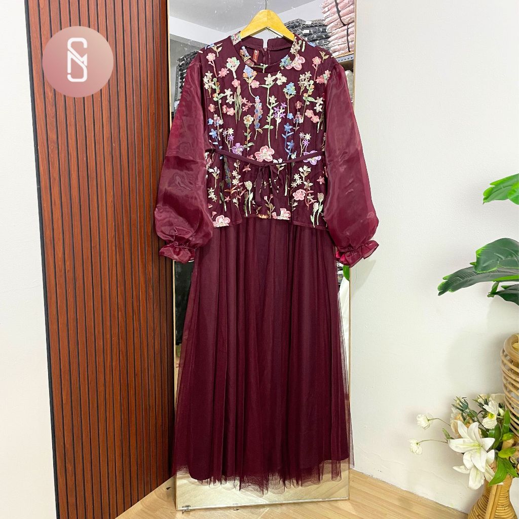 Myshawl Hasana Gamis Jumbo Gamis Bigsize Gamis Brukat Jumbo Dress Kondangan Dress Gamis Jumbo Tille 