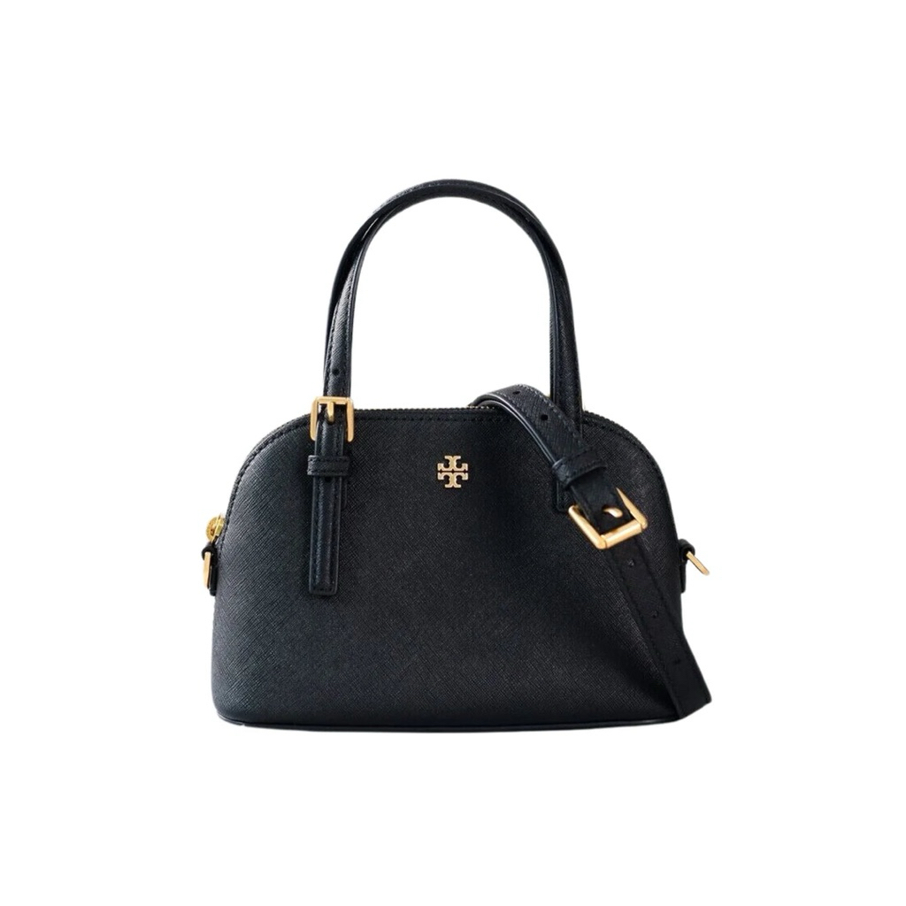 Tebe Emerson Dome Mini Leather Satchel - Black