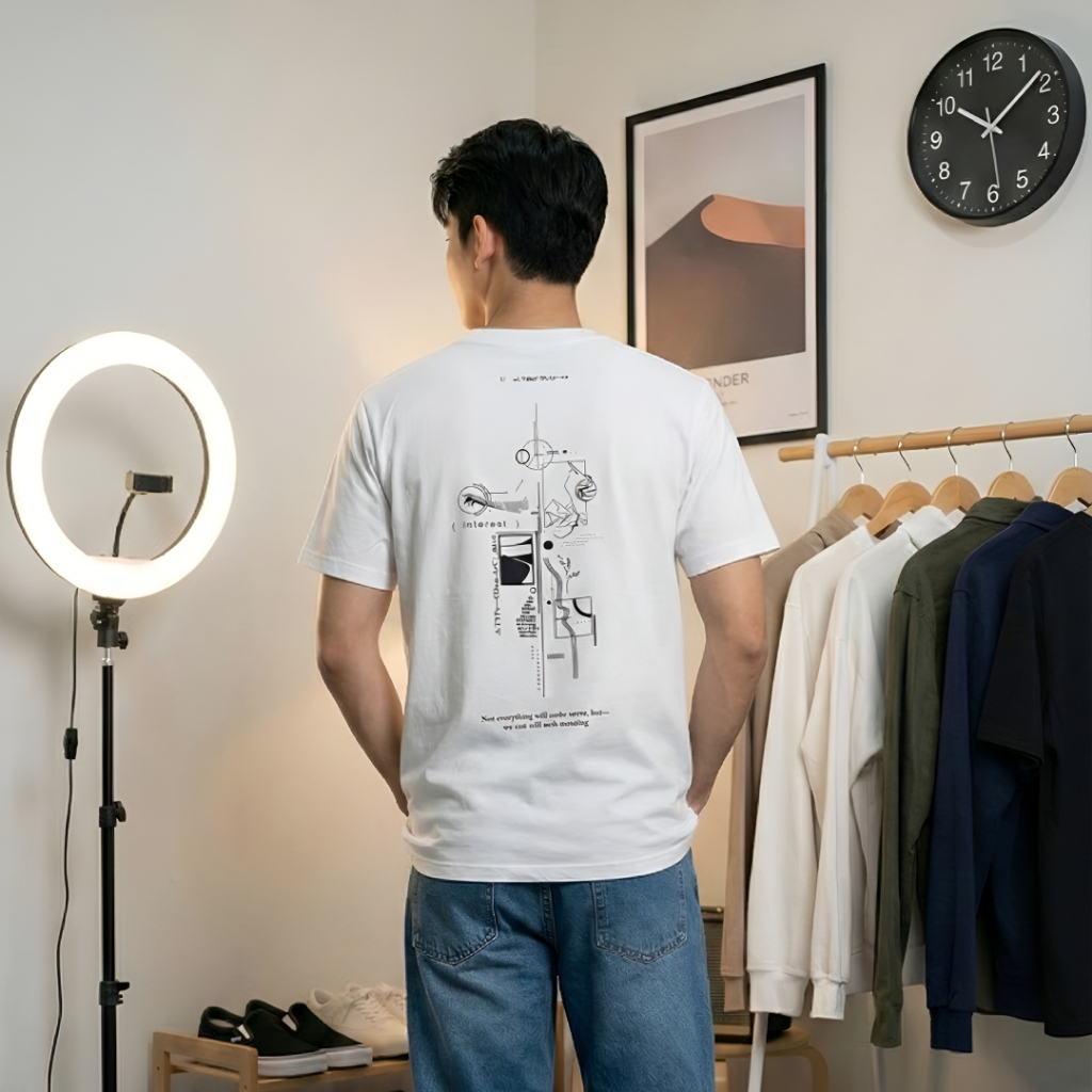 Forbidden Pearce Tshirt - Seek Meaning Abstract - White - Nyaman Di Pakai