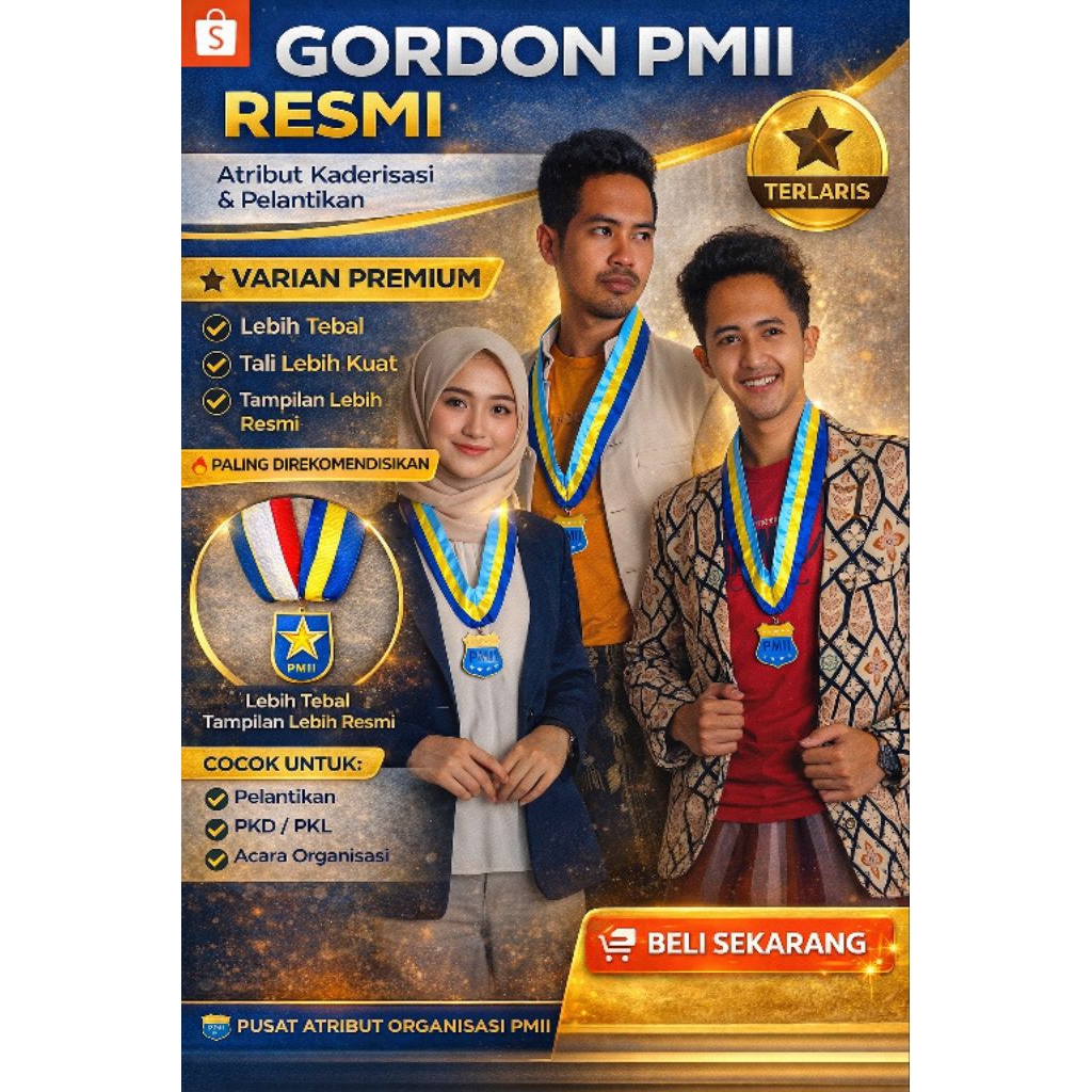 Gordon PMII Resmi | Kalung Medali Kader PMII | Atribut Kaderisasi & Pelantikan