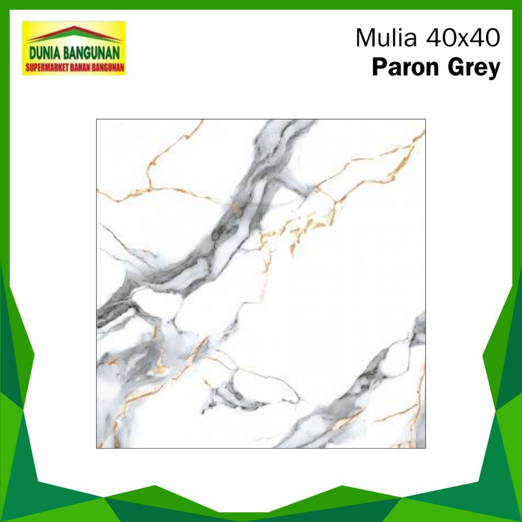 Keramik Lantai 40x40 Mulia Paron Grey Keramik Glossy Corak Emas Keramik Kamar Ruang Tamu