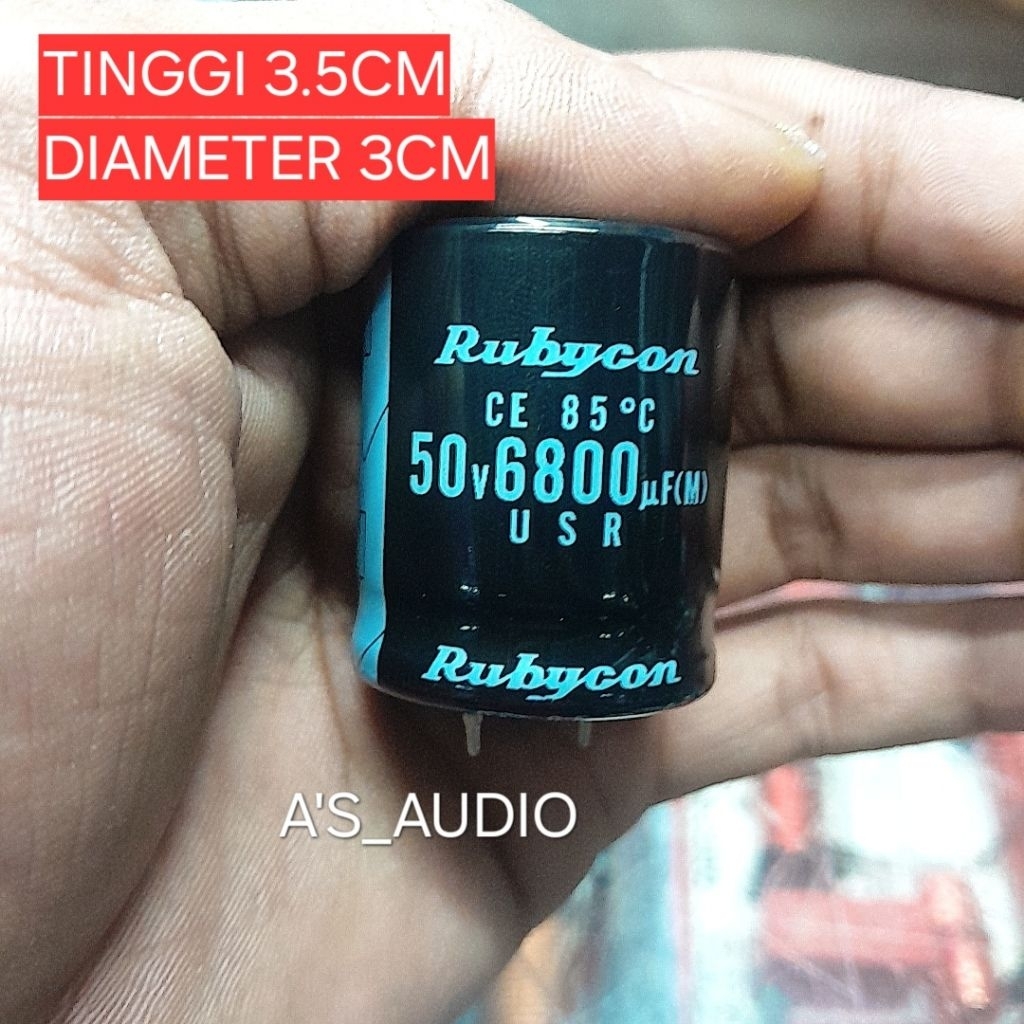 CAPACITOR ELCO 50V 6800UF RUBYCON USR ORIGINAL 1BIJI