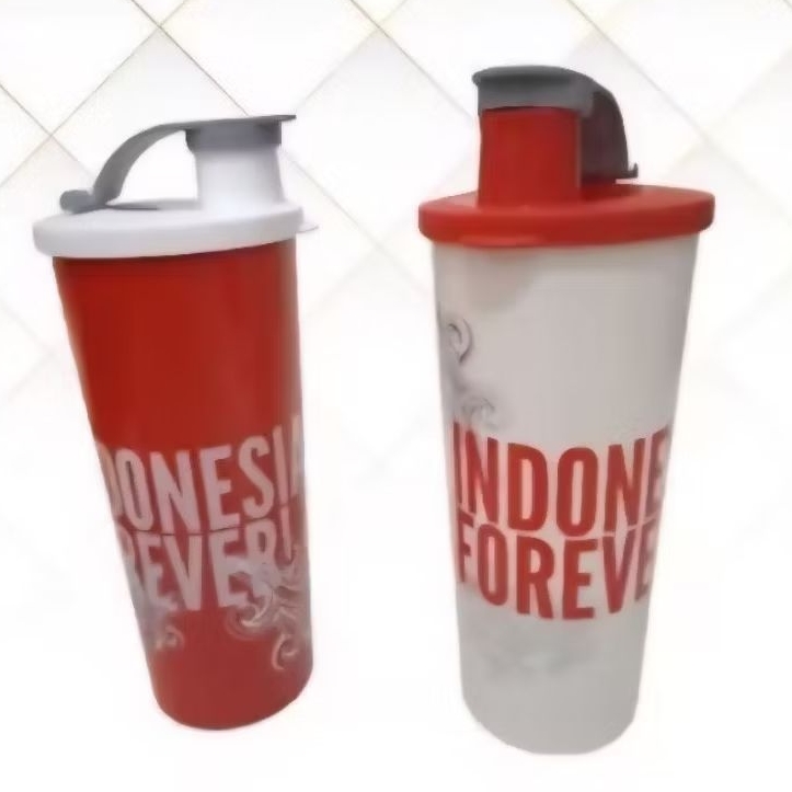Tupperware Giant Tumbler Indonesia forever 470ml merah putih tutup flip 1pc 470 ml Gelas air Besar w