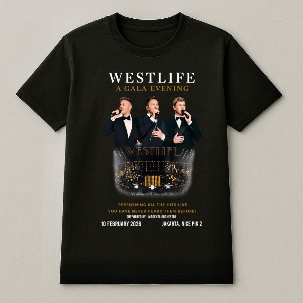 KAOS KONSER WESTLIFE , Size S - 5XL