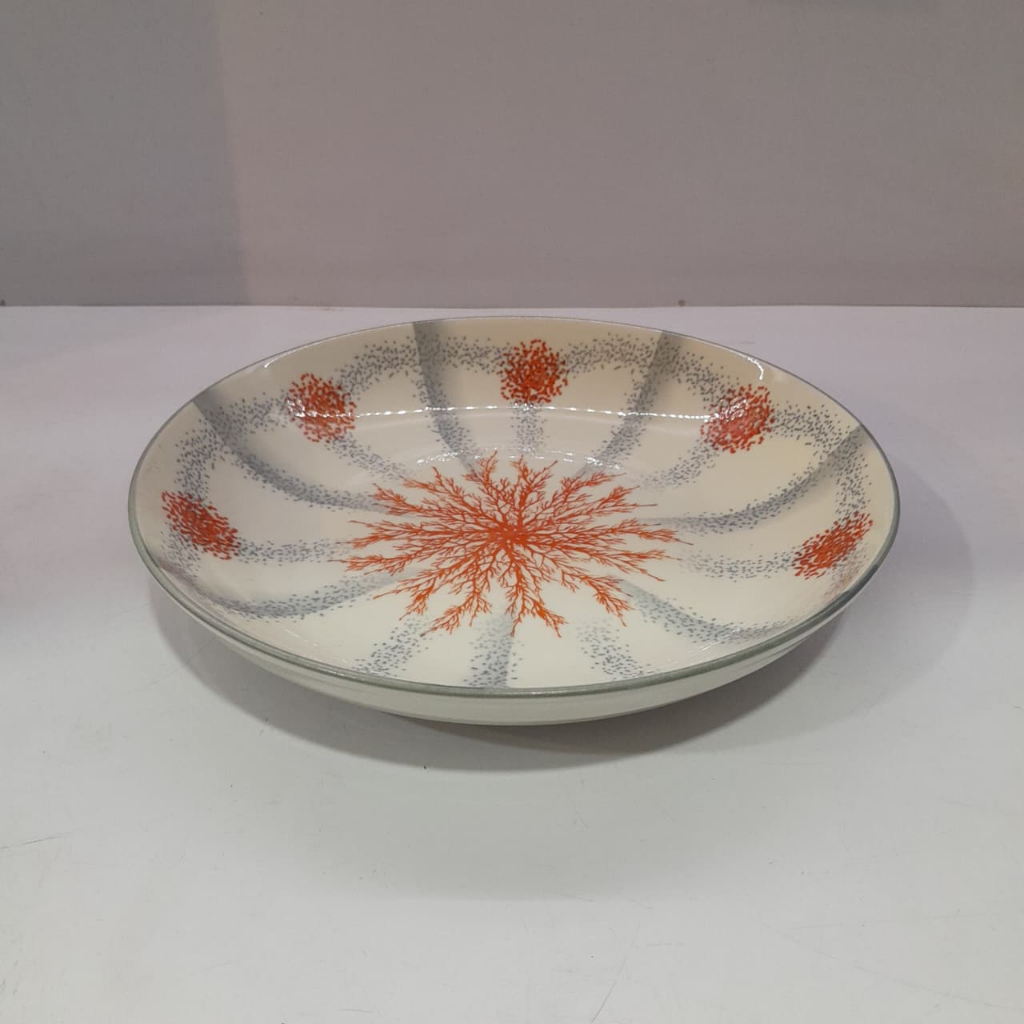 Piring Keramik Motif Bunga / Piring Motif Coral / Piring Makan Keramik / Piring Saji / Piring Kerami