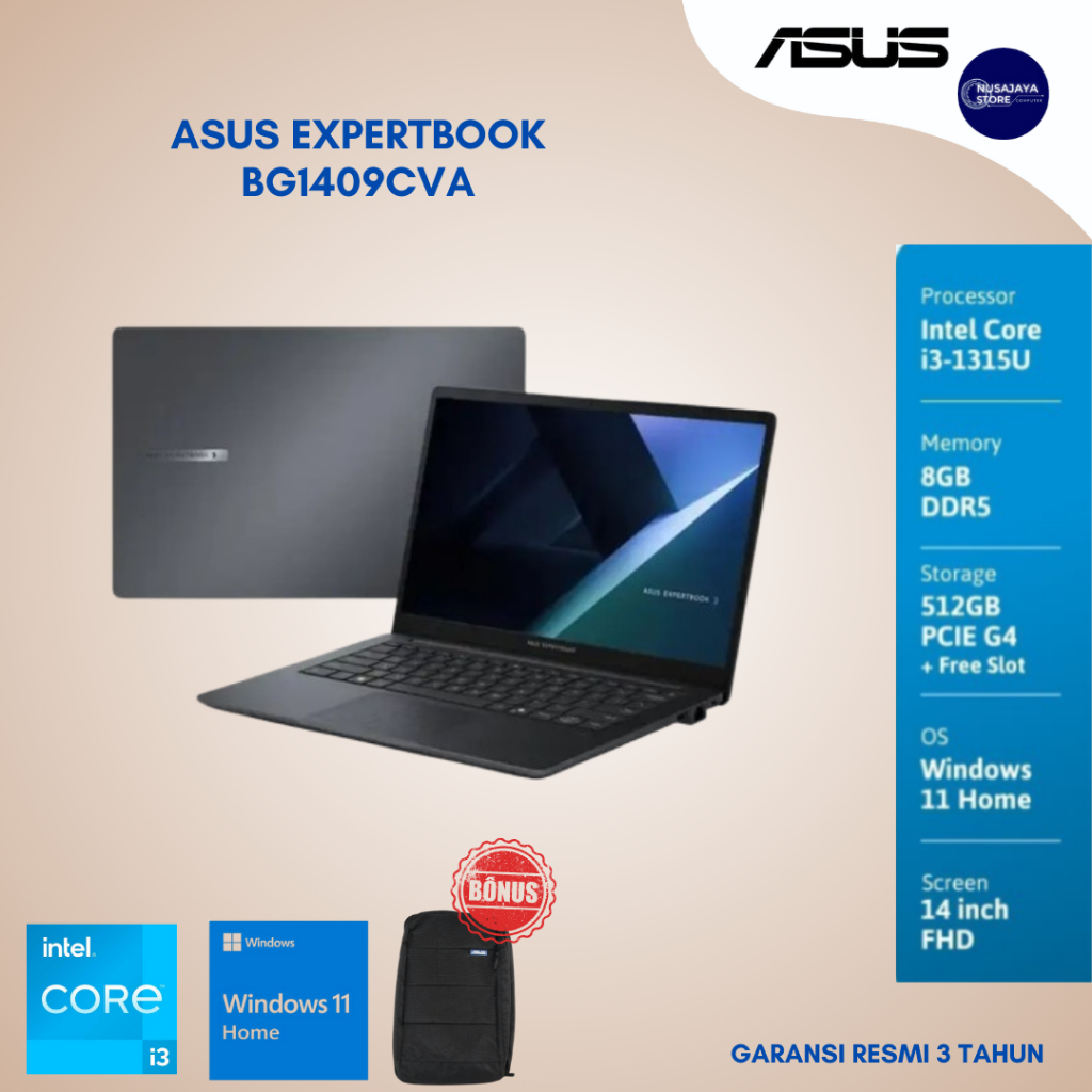 ASUS EXPERTBOOK BG1409CVA i3/8GB DDR5/512GB SSD/Win Home