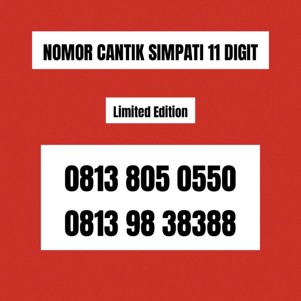 NOMOR CANTIK KARTU SIMPATI TELKOMSEL 11 DIGIT 3838 8388 805 0550 055
