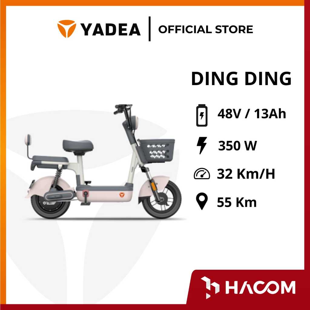 YADEA- Sepeda Listrik Yadea Ding Ding Garansi Resmi Yadea 2 Tahun Anti Air