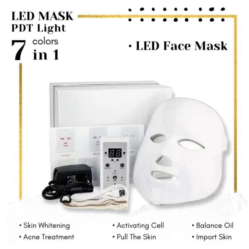 Masker Led PDT Light 7 Warna LED Mask PHOTON Theraphy Alat Wajah Kecantikan Kulit Facial Beauty Led 