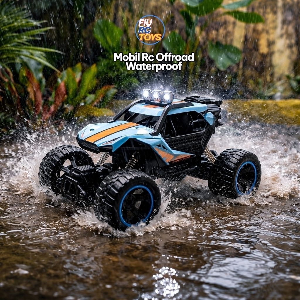 mainan Mobil Remote Control Offroad Anti Air Bisa Dicuci 2WD Lampu & Efek Spray