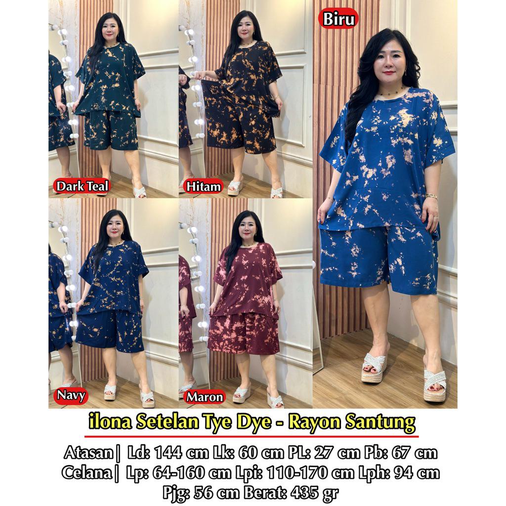 FINA BIGSIZE - (ILONA SETELAN BIG SIZE) SETELAN WANITA JUMBO BIGSIZE KEKINIAN