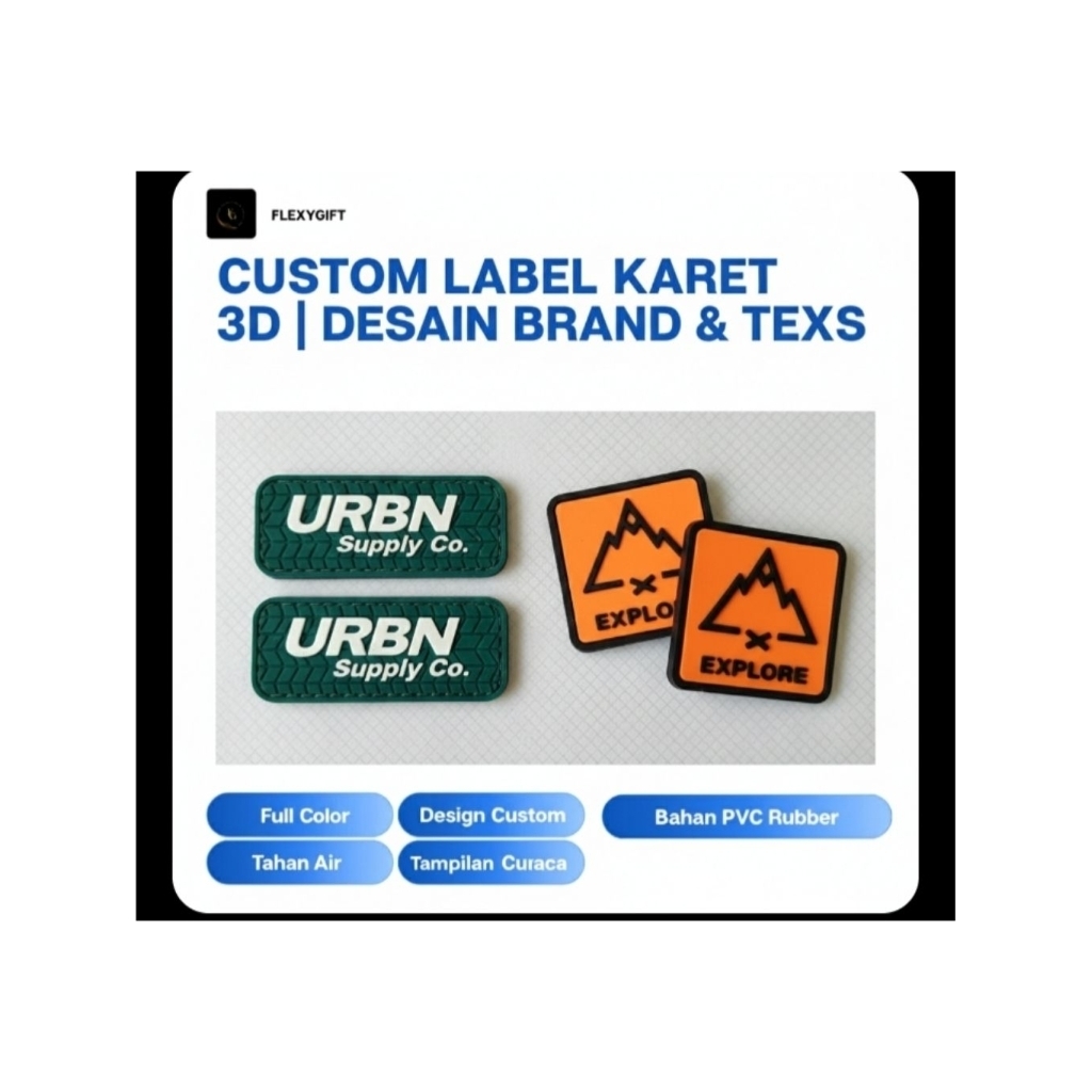 Label Patch Karet Custom Logo | Rubber Patch Bordir | Bisa Request Desain